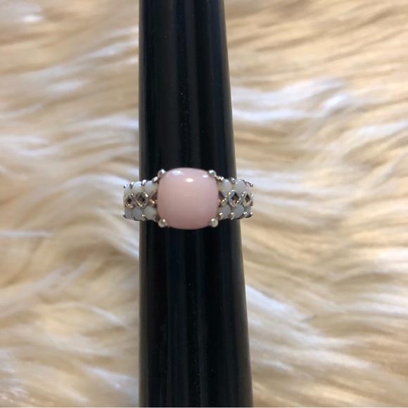 Jewelry - Sterling silver ring with pink and white opals size 7.25